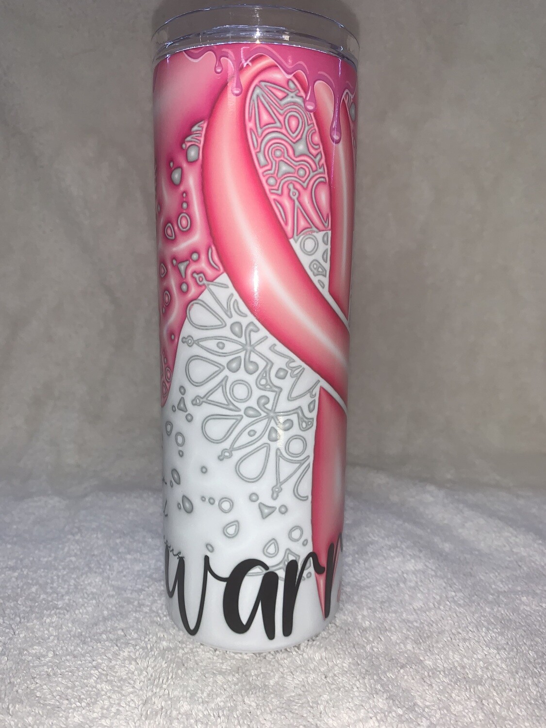 Warrior 3D Pink Ribbon 20oz Sublimation Tumbler