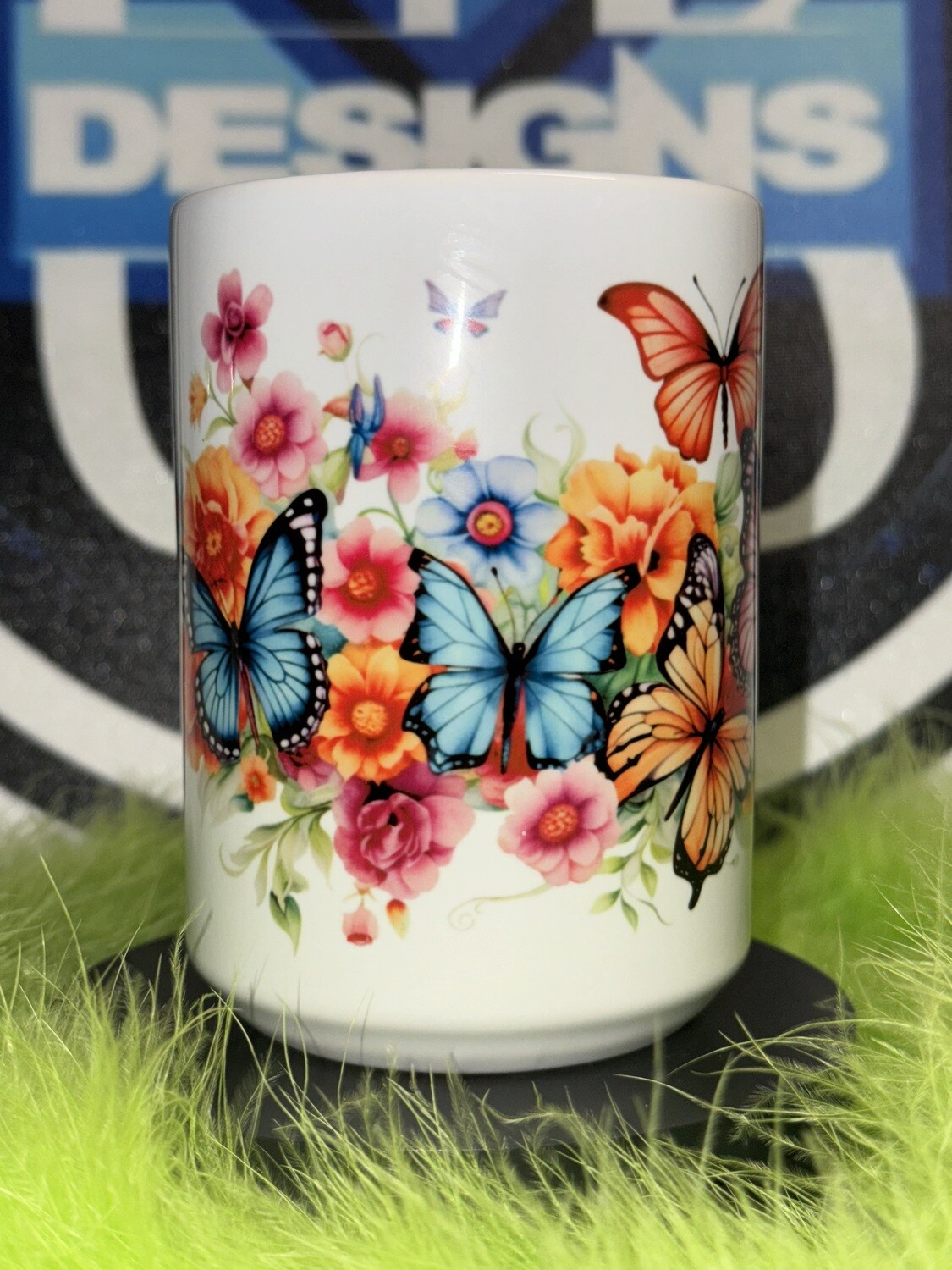 Butterflies- 15 oz. ceramic coffee mug