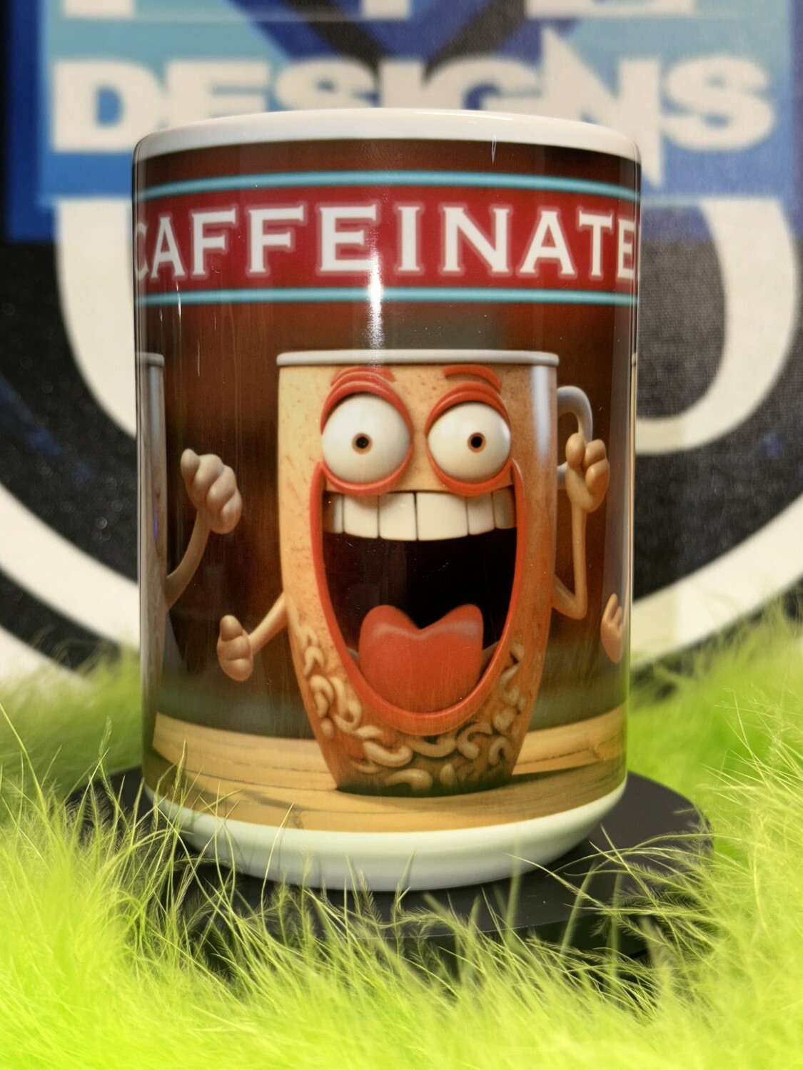 Caffeinated - 15 oz. ceramic coffee mug