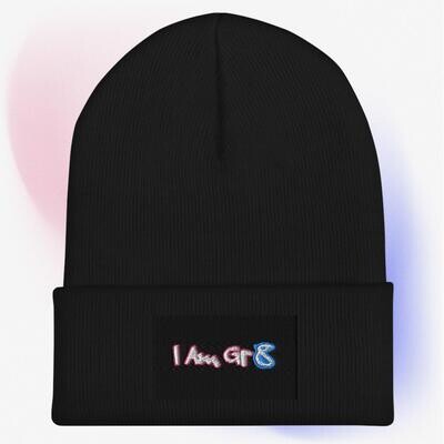 I AM GR8- Cuffed Embroidered Beanie