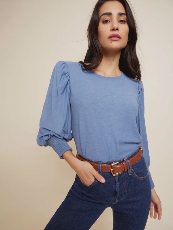 Nation Loren Smocked Peasant Tee