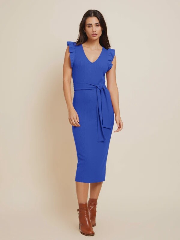 Nation Oriana Ruffled Sash Dress