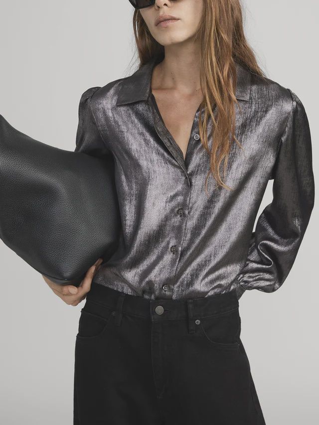 Frame Shiny Staple Blouse