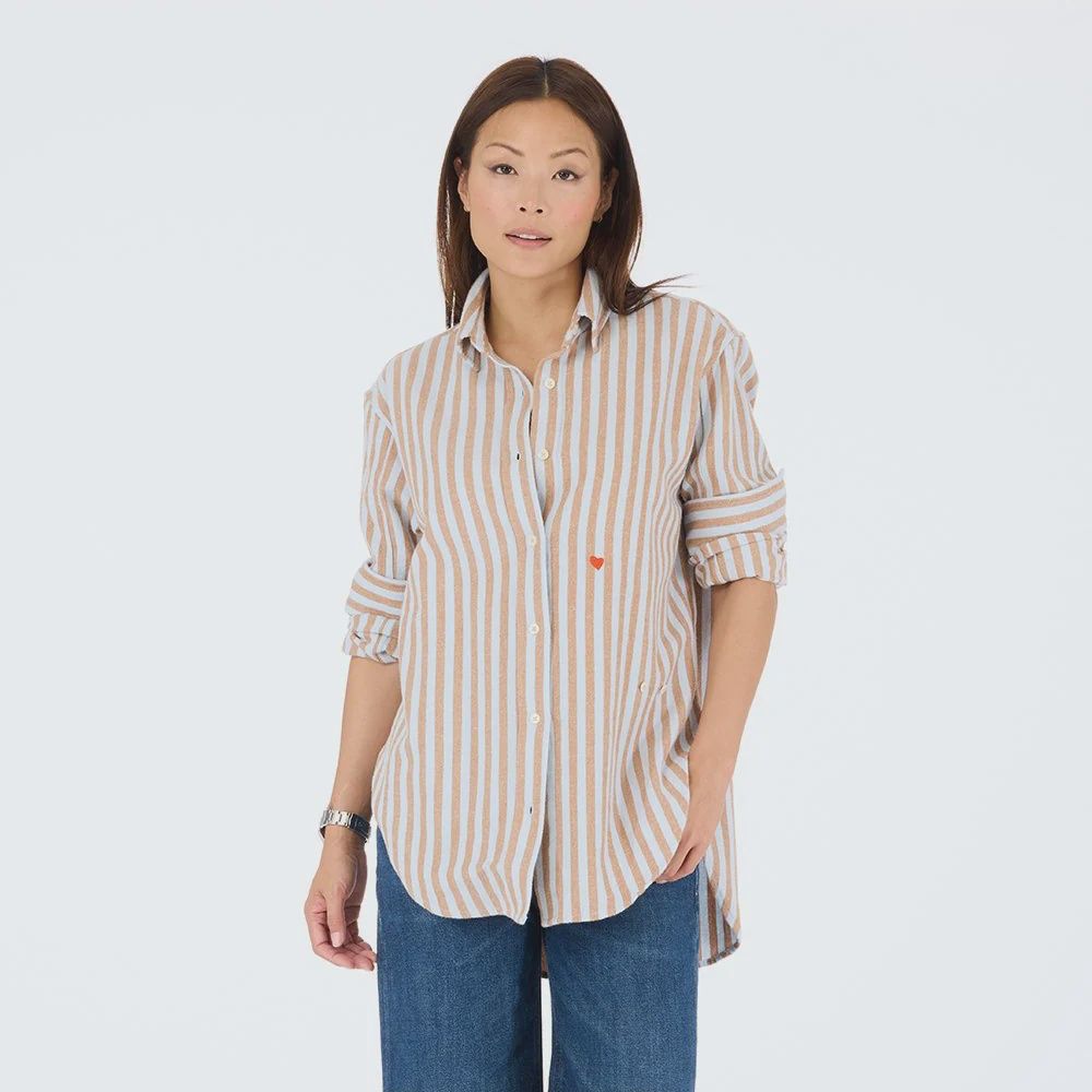 KERRI ROSENTHAL JACK STRIPED FLANNEL SHIRT