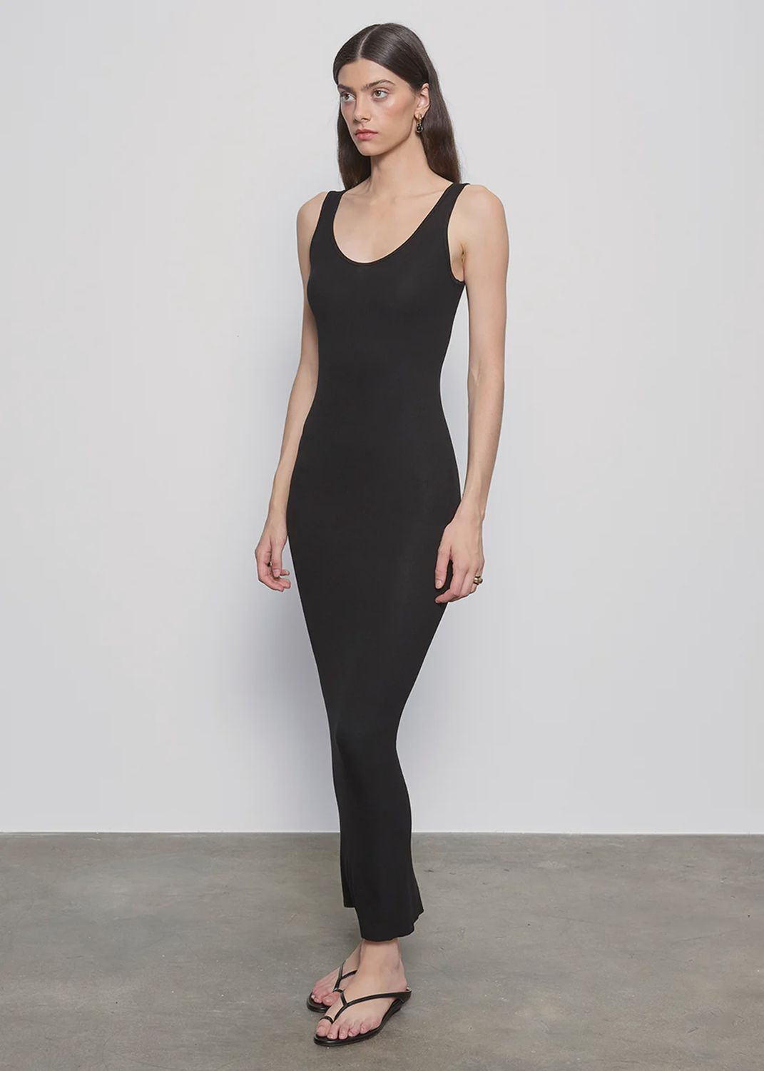 ENZA COSTA SILK KNIT TANK MIDI DRESS