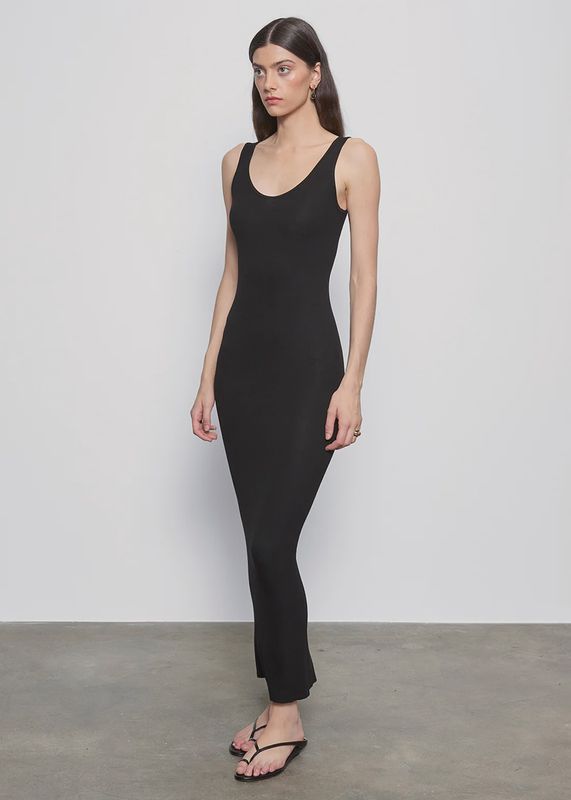 ENZA COSTA SILK KNIT TANK MIDI DRESS