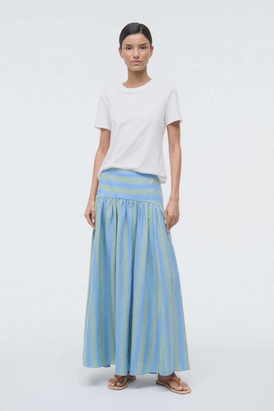 STAUD PROCIDA LINEN SKIRT