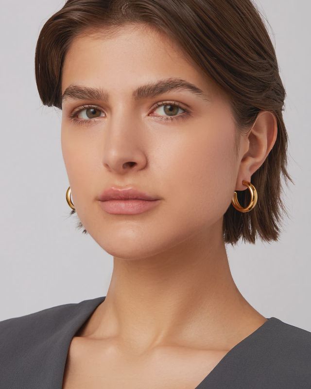 JENNY BIRD STAPLE HOOPS MEDIUM