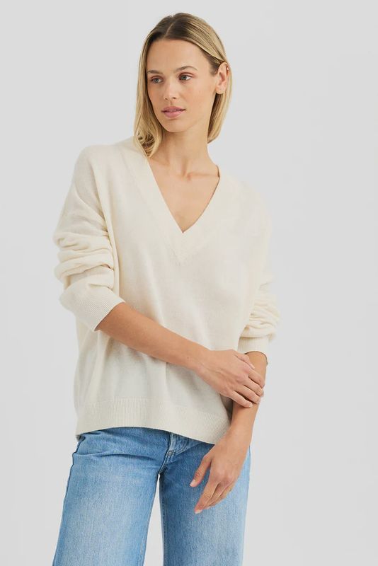 One Grey Day Catherine Cashmere Vneck