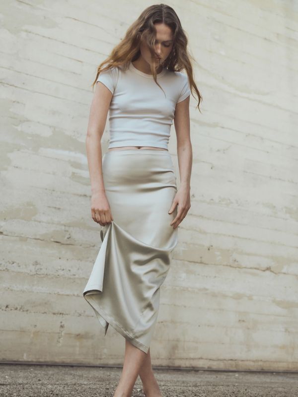 ENZA COSTA SUPIMA BABY RIB CROPPED TEE