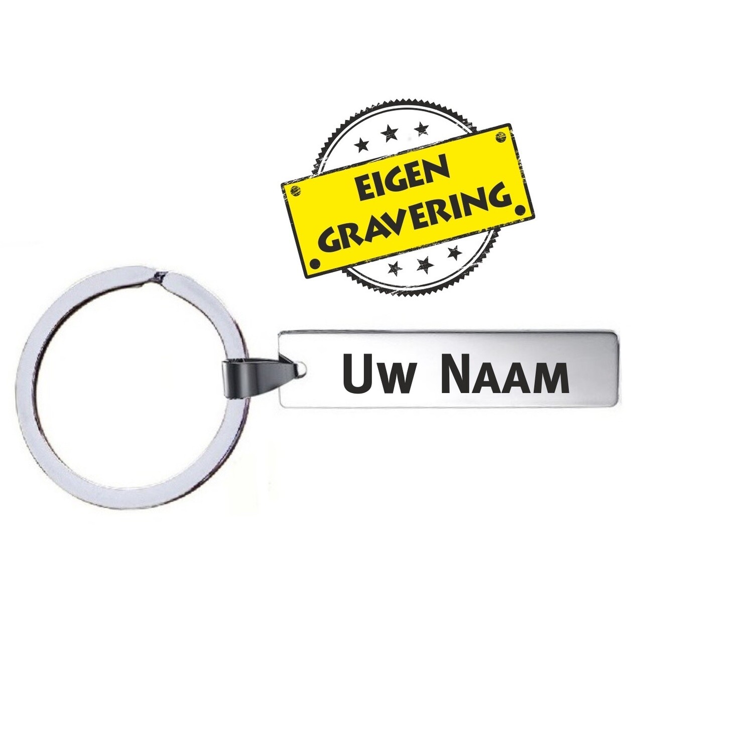 RVS Sleutelhanger Small - Eigen Gravering