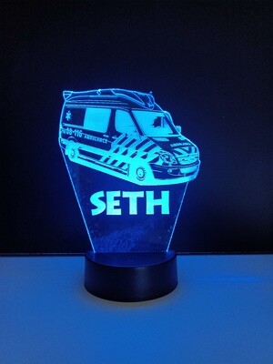 3D LED Lamp - Ambulance - Met Eigen Naam