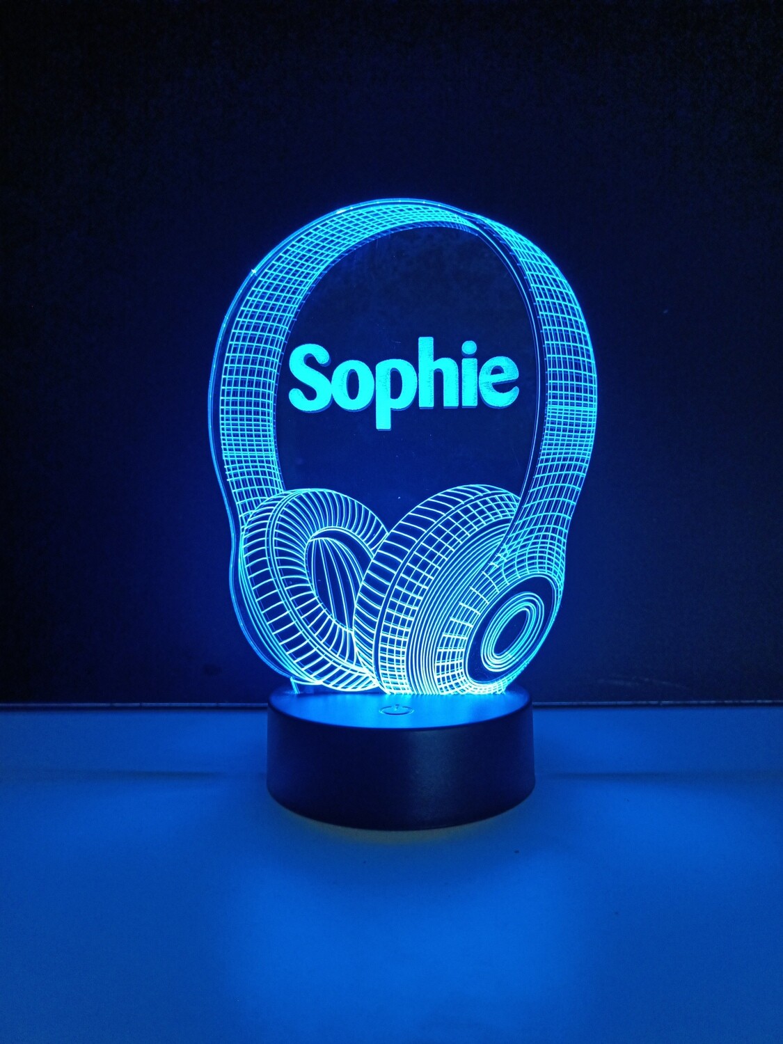 3D LED Lamp Koptelefoon - Met Eigen Naam