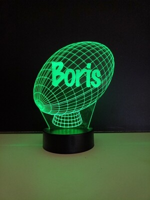3D LED Lamp Rugbybal - Met Eigen Naam