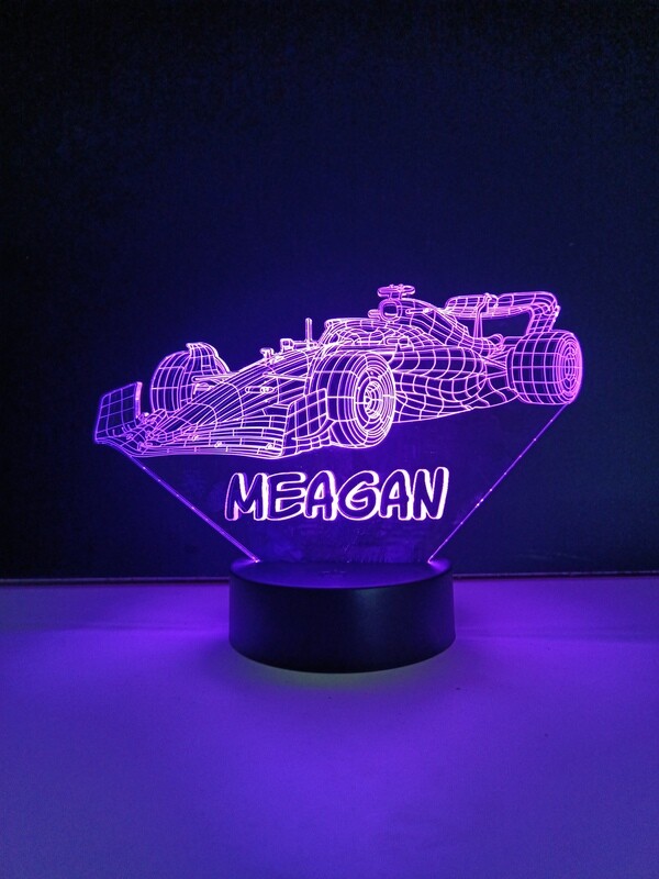 3D Led Lamp F1 Auto 2025 - Met Eigen Naam