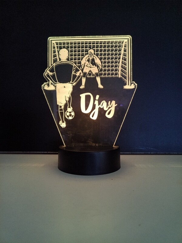3D LED Lamp Voetbal Met Doel - Met Eigen Naam