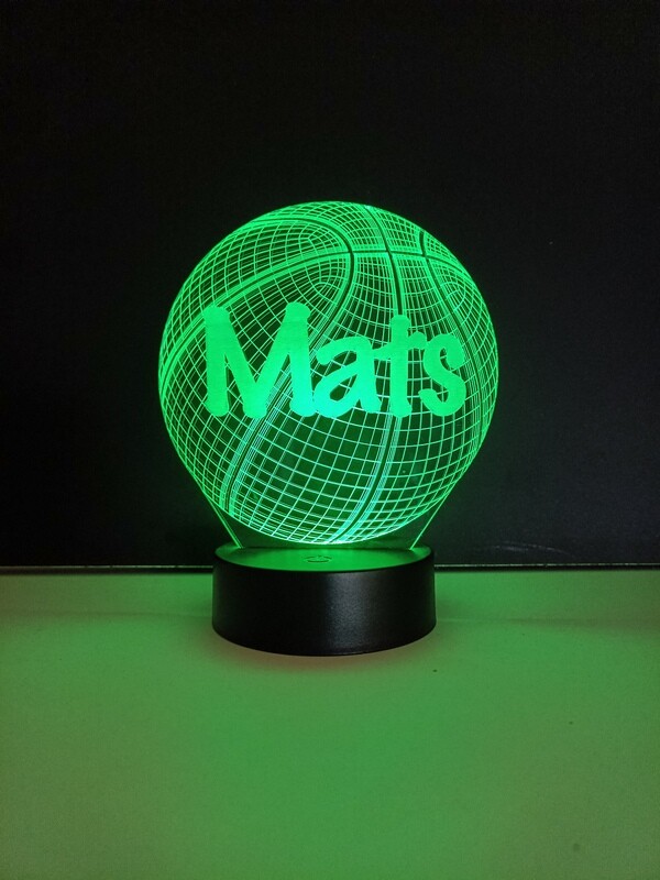 3D LED Lamp Basketbal - Met Eigen Naam