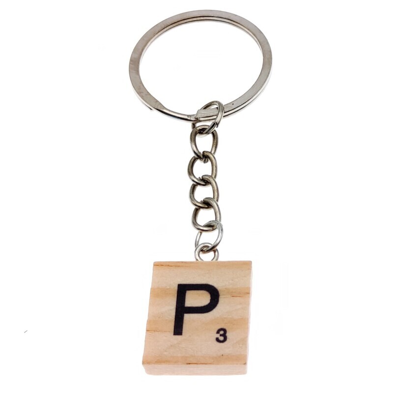 Sleutelhanger Hout Met Letter