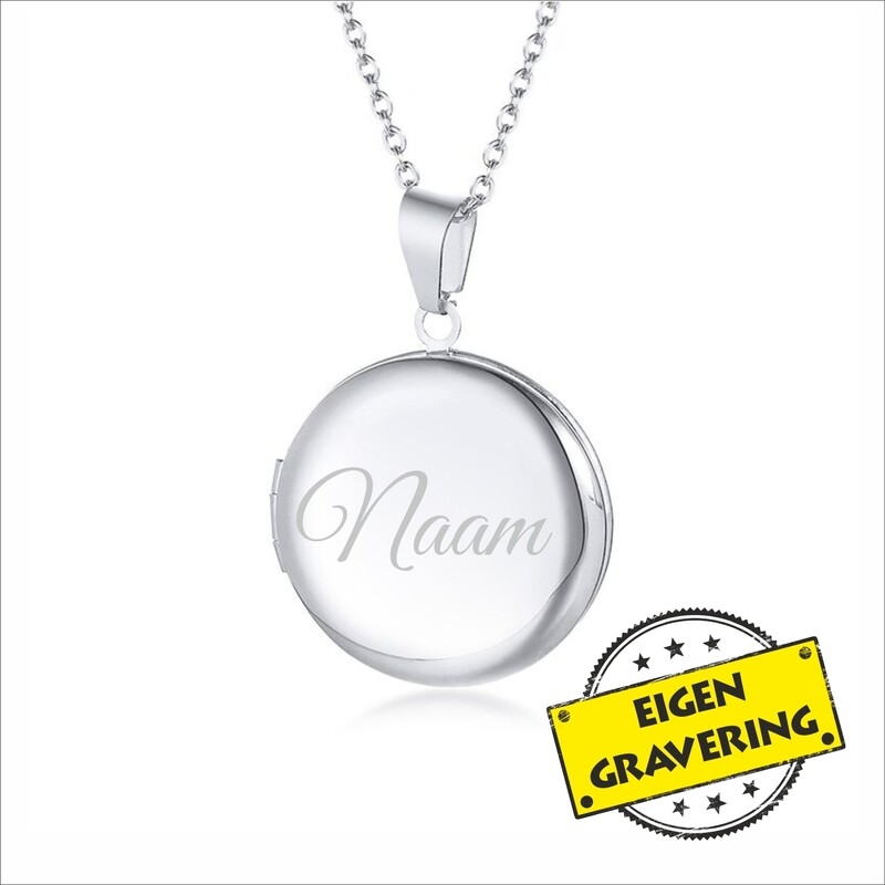 Fotohanger Rond Zilver - Eigen Gravering