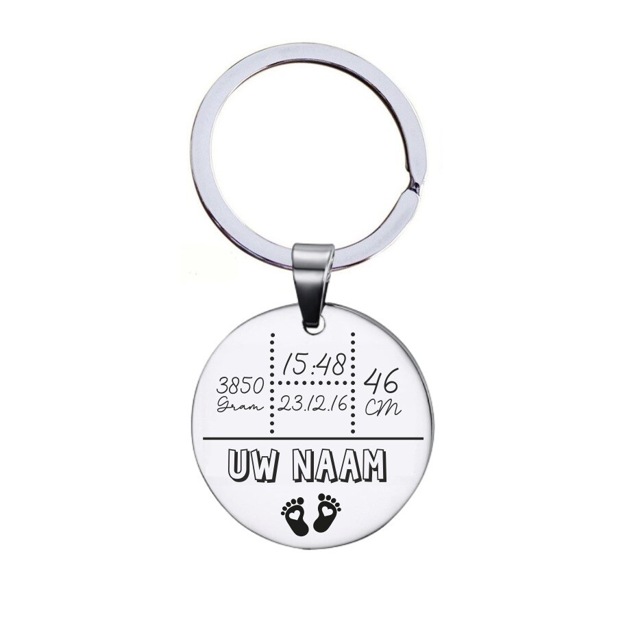 Sleutelhanger Rond - Geboorte