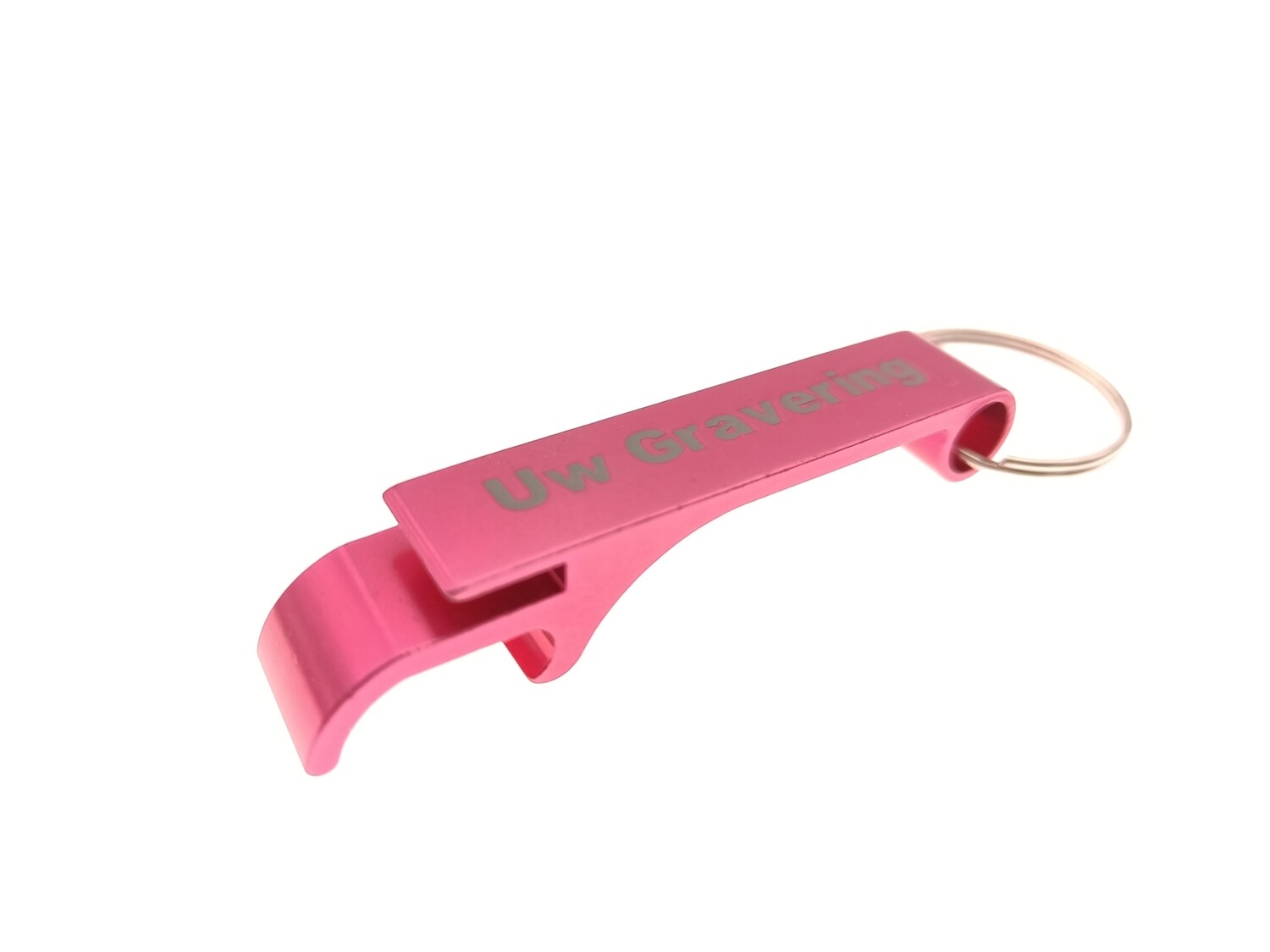 Bier opener Donker Roze - Eigen Gravering
