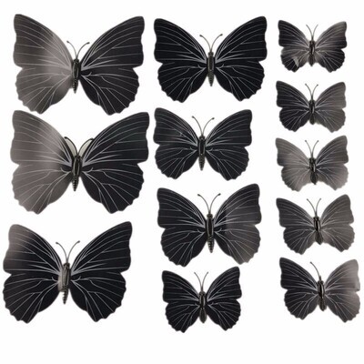 3D Vlinders - Zwart
