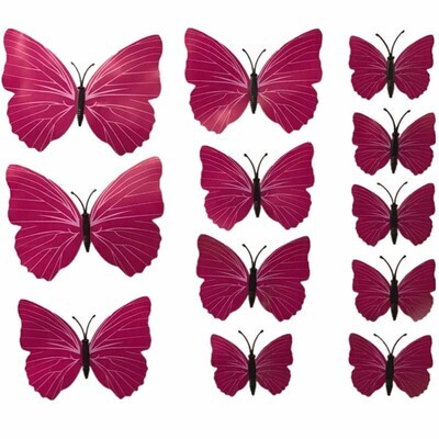 3D Vlinders - Roze