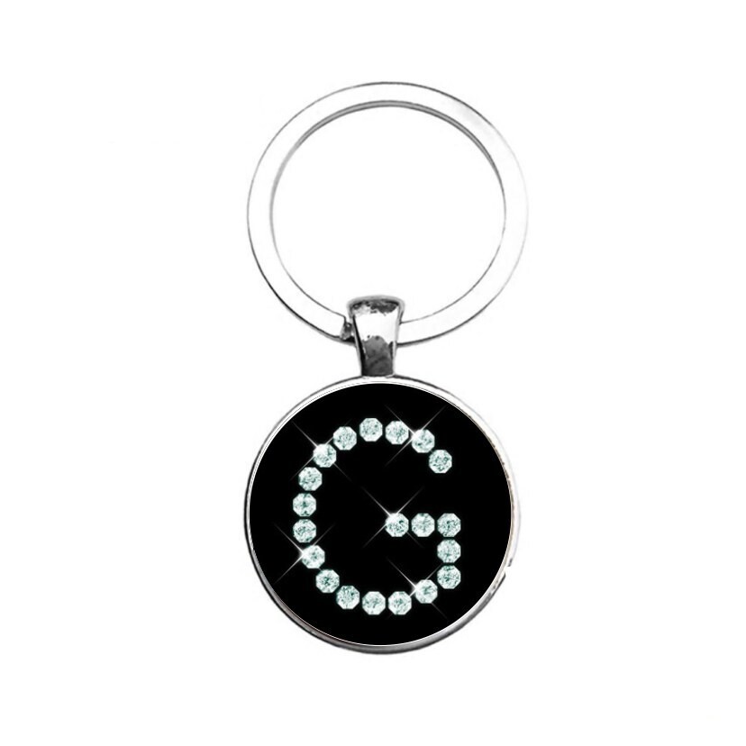 Sleutelhanger Glas - Diamant Letter
