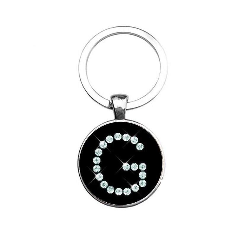 Sleutelhanger Glas - Diamant Letter