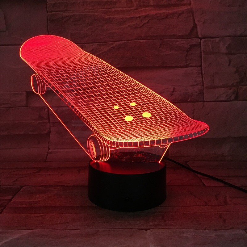 3D LED Lamp - Skateboard