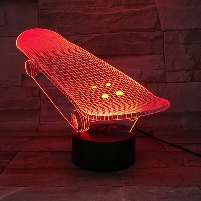 3D LED Lamp - Skateboard