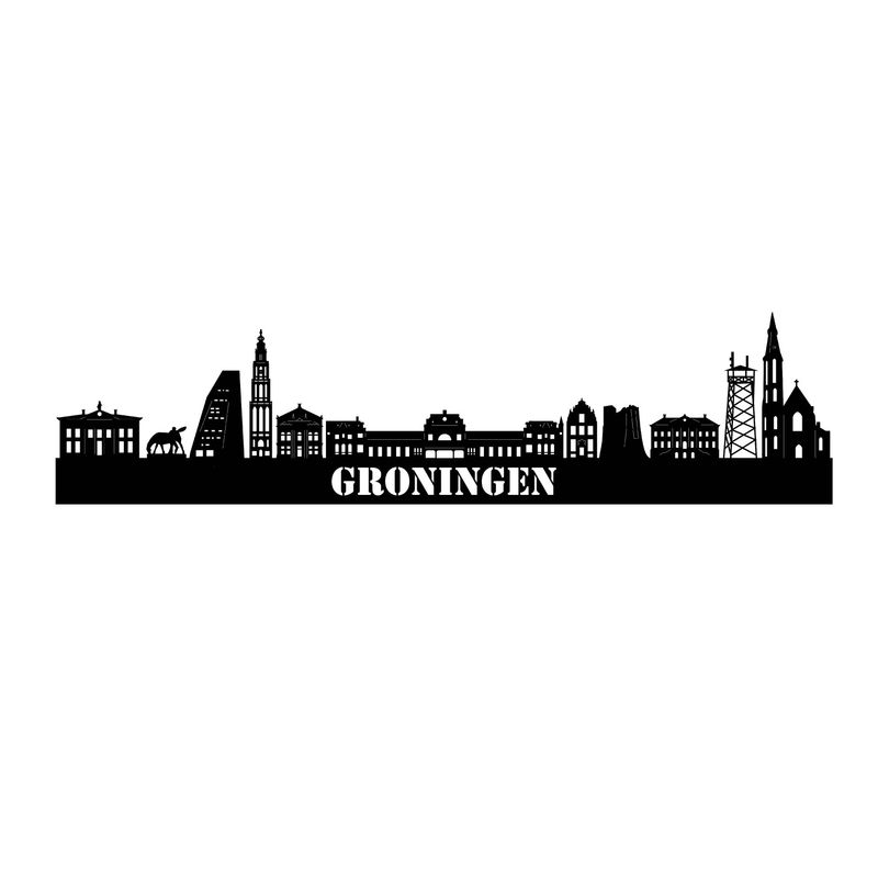 Skyline Groningen - 55 CM - Zwart - MDF 4 MM