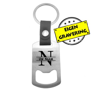Luxe RVS Sleutelhanger -  Eigen Gravering