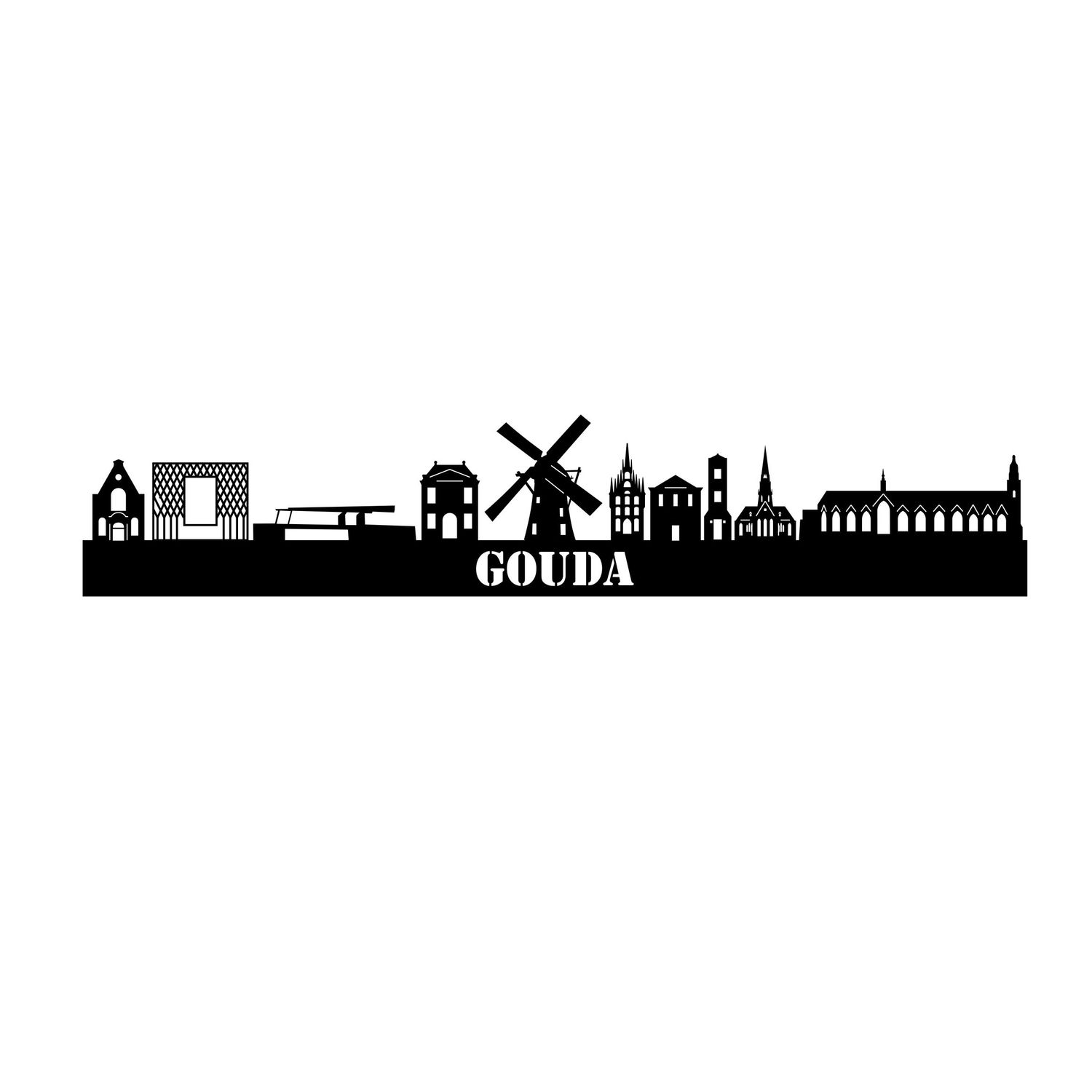 Skyline Gouda - 55 CM - Zwart - MDF 4 MM