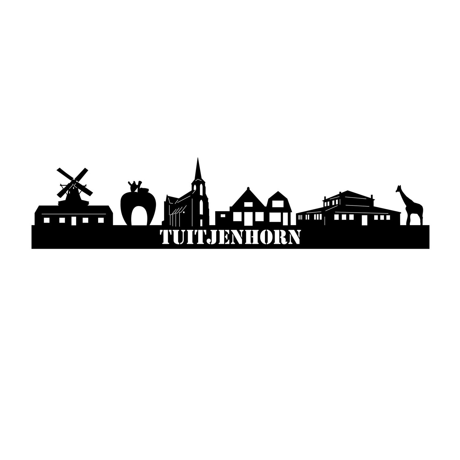 Skyline Tuitjenhorn - 55 CM - Zwart - MDF 4 MM