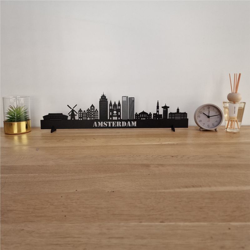 Skyline Amsterdam - 55 CM - Zwart - MDF 4 MM