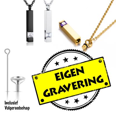 Luxe Ashanger Met Steen - Eigen Gravering