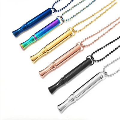 Anti-Stress ketting | Angst | Stress | Paniekaanvallen en Hyperventilatie | Goudkleurig | Stoppen met Roken Fluitje aan Ketting |