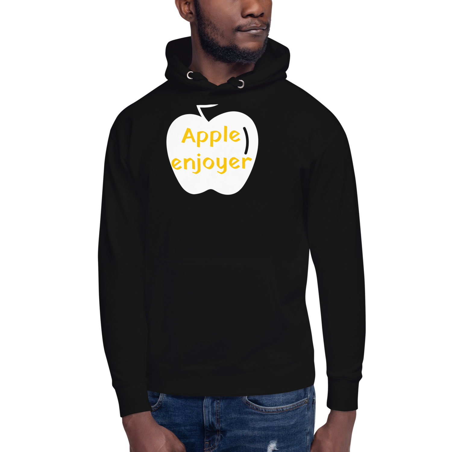 Black Unasex hoodie: Apple enjoyer