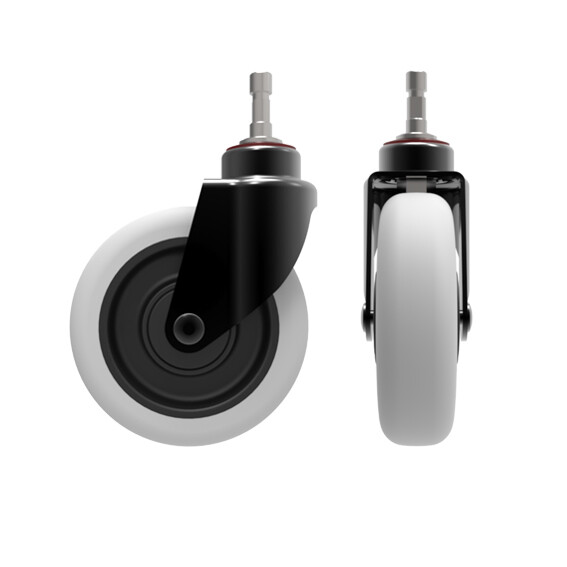 600047 WIEL 125 MM compleet zwenkwiel 6100 oud model