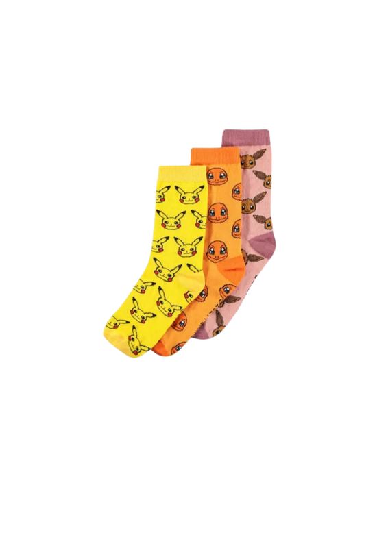Pokémon Pikachu, Charmander &amp; Eevee sokken
