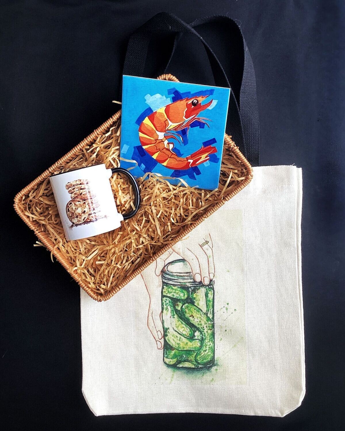 The Tote, Ceramic Tile and Mug Gift: Hamper
