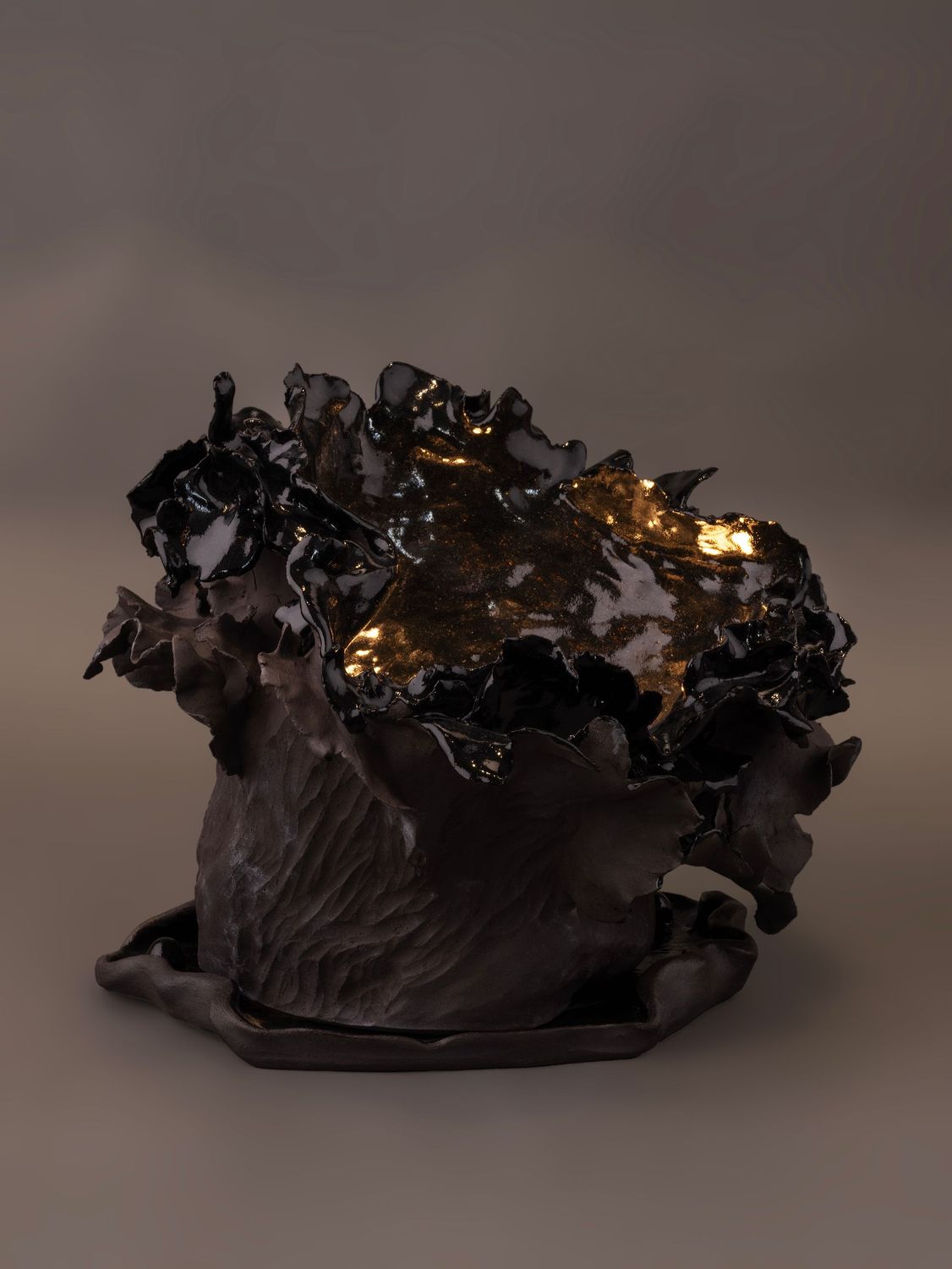 Ruffled lamp and base