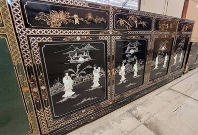 Incredible Black Lacquer Mother Of Pearl Sideboard **DELIVERY AVAILABLE