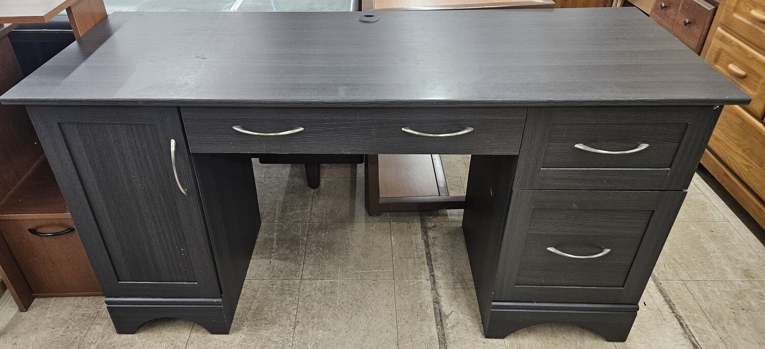&quot;Sleek Slate: Dark Gray Computer Desk for Modern Workspaces&quot;
