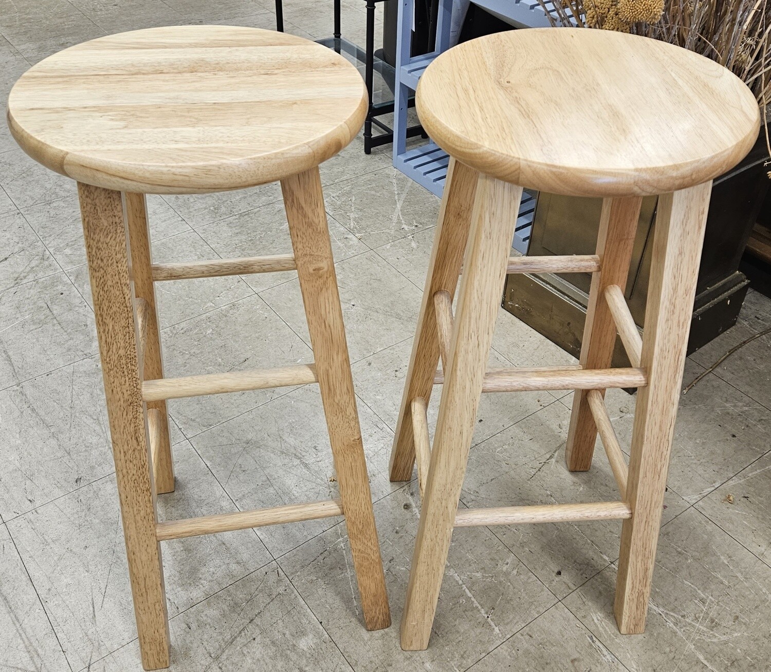 Set Of 2 Wooden Barstools