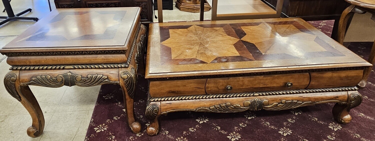 Ornate coffee Table & End Table
