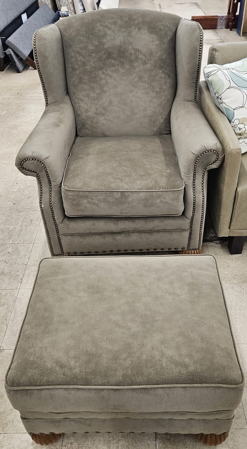 Velvet Chair &amp; Ottoman From Nowalk Furniture