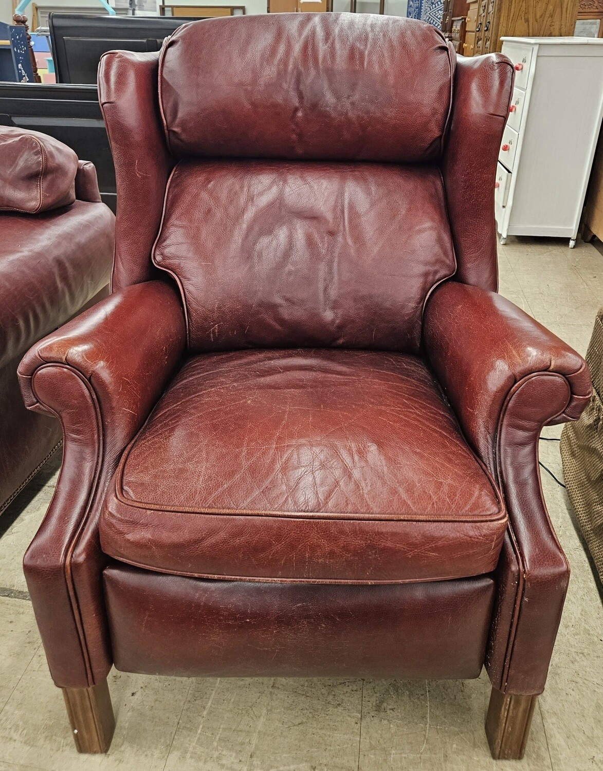 Red Leather WingBack Chair