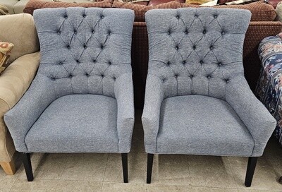 Grey Tufeted Wingback Chair